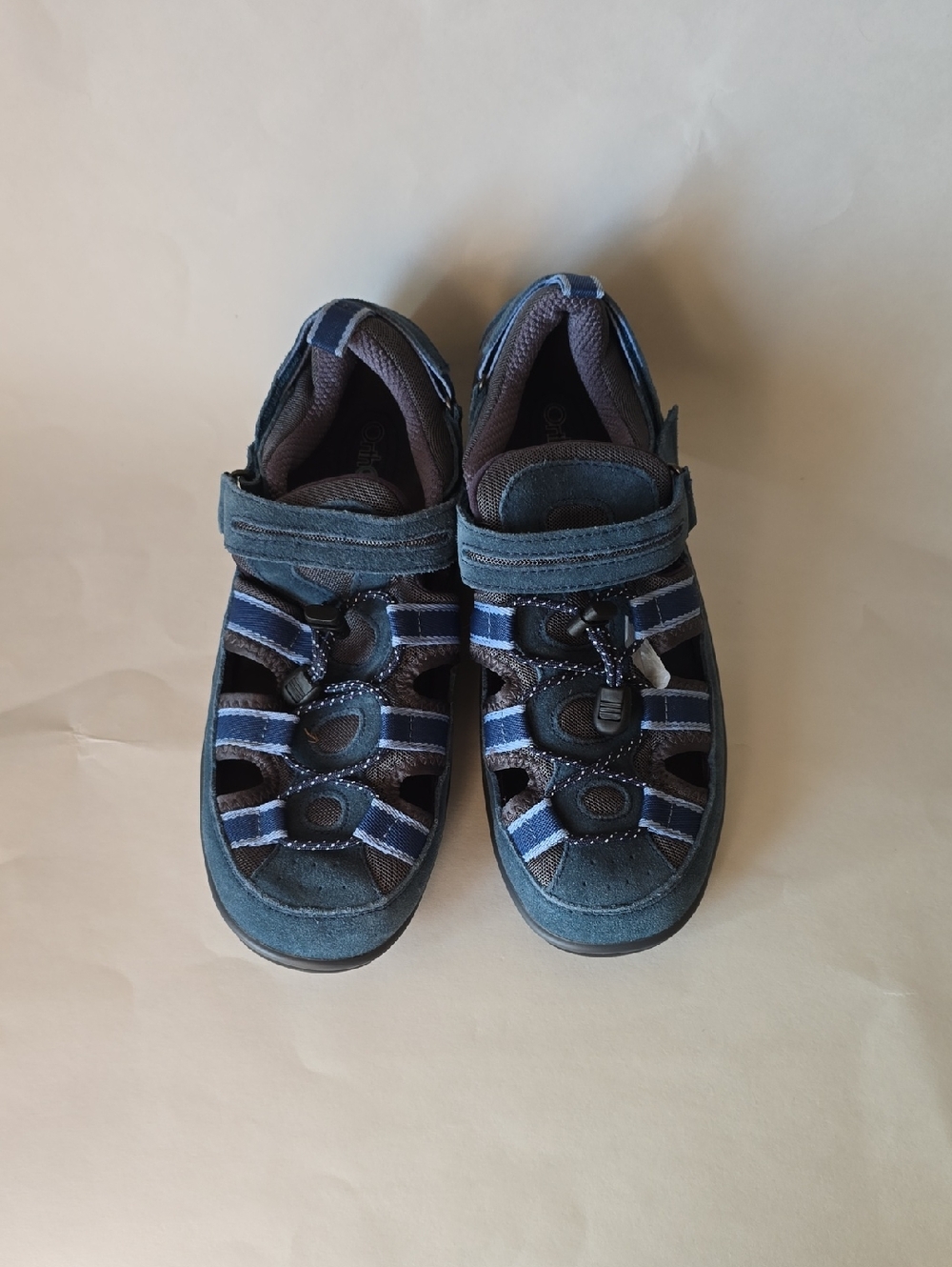 NWOT Orthofeet Women's Size 9.5 X wide EE Blue Strappy Closed-Toe Sandals